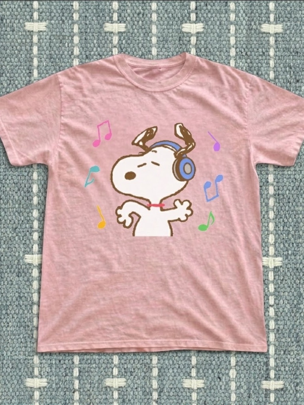 Gildan Pink Snoopy Headphone Graphic Tee